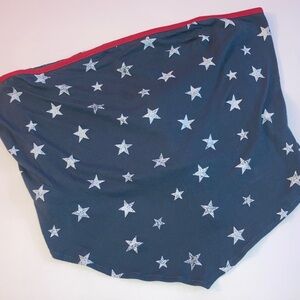 Women’s Navy Fifth Sun Star Print Crop Top Tie Back XL Like New